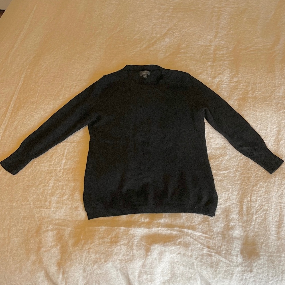 EUC J.Crew Black Cashmere Sweater - XS
